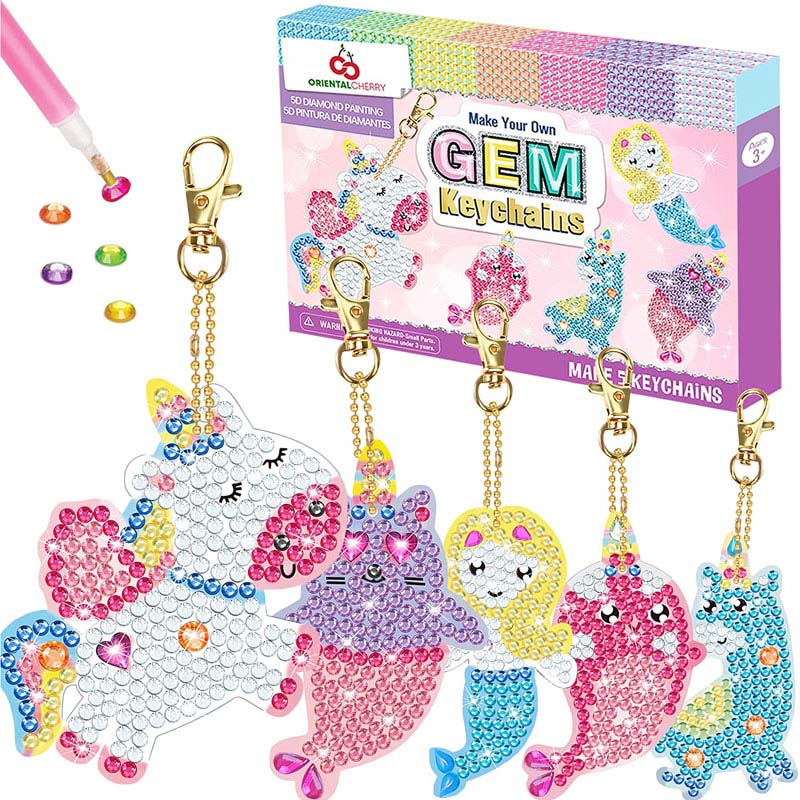 5D Diamond Keychains Nā keiki hana kiʻi kiʻi DIY