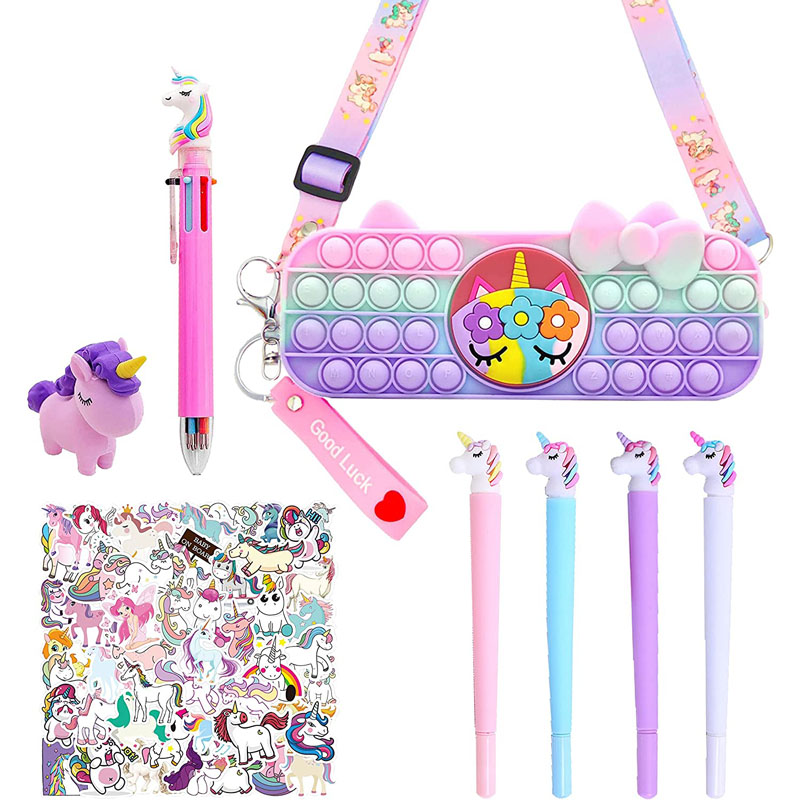 Unicorn Pencil Case Unicorn Stationary Set no nā kaikamahine